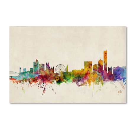 Michael Tompsett 'Manchester England Skyline' Canvas Art,16x24